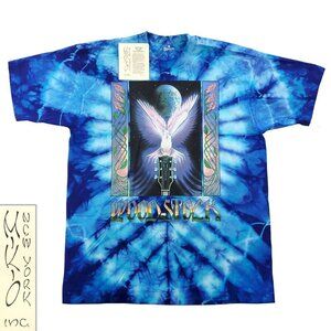 Woodstock T-Shirt Vintage 90s Mikio Kennedy Tie Dye Dove Guitar Deadstock XL NWT